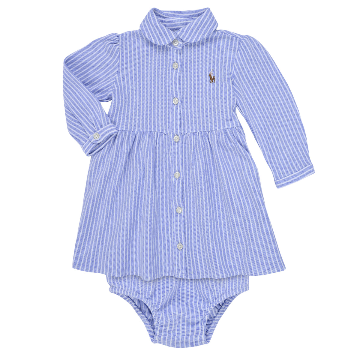 Textil Rapariga Vestidos curtos Polo Ralph Lauren STRIPE DRESS-DRESSES-KNIT Azul / Branco