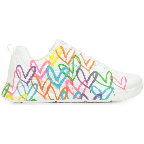 Sapatos Mulher Sapatilhas Skechers Uno Lite Heart Of Hearts Branco