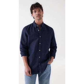 Textil Homem Camisas mangas comprida Salsa 21005685-830-3-1 Azul