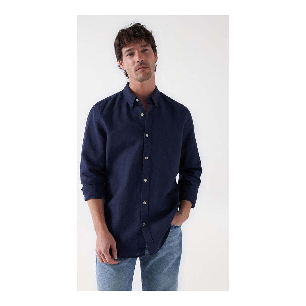 Textil Homem Camisas mangas comprida Salsa 21005685-830-3-1 Azul