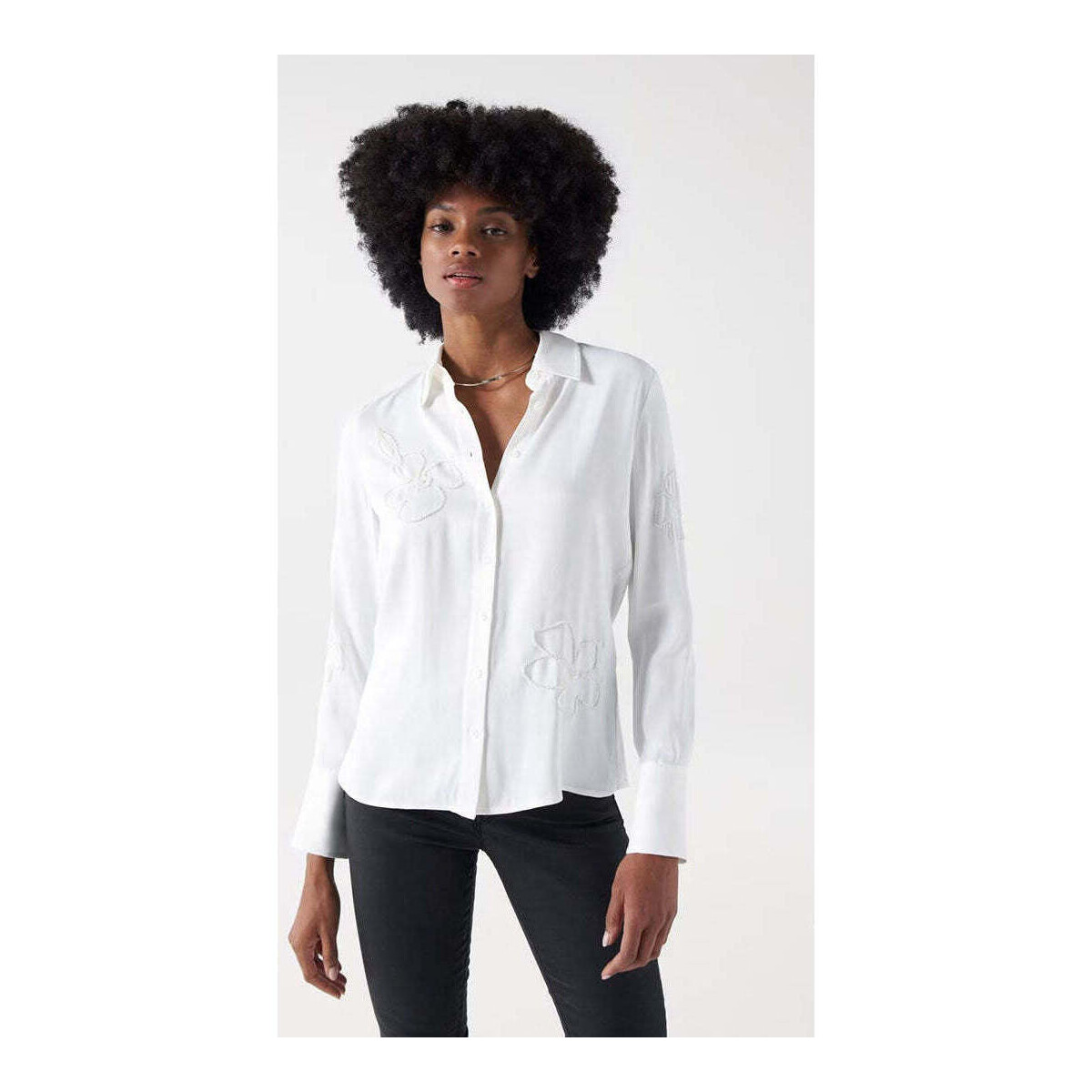 Textil Mulher camisas Salsa 21007772-010-1-1 Branco