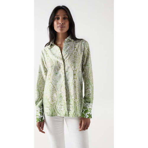 Textil Mulher camisas Salsa 21007871-510-4-1 Verde