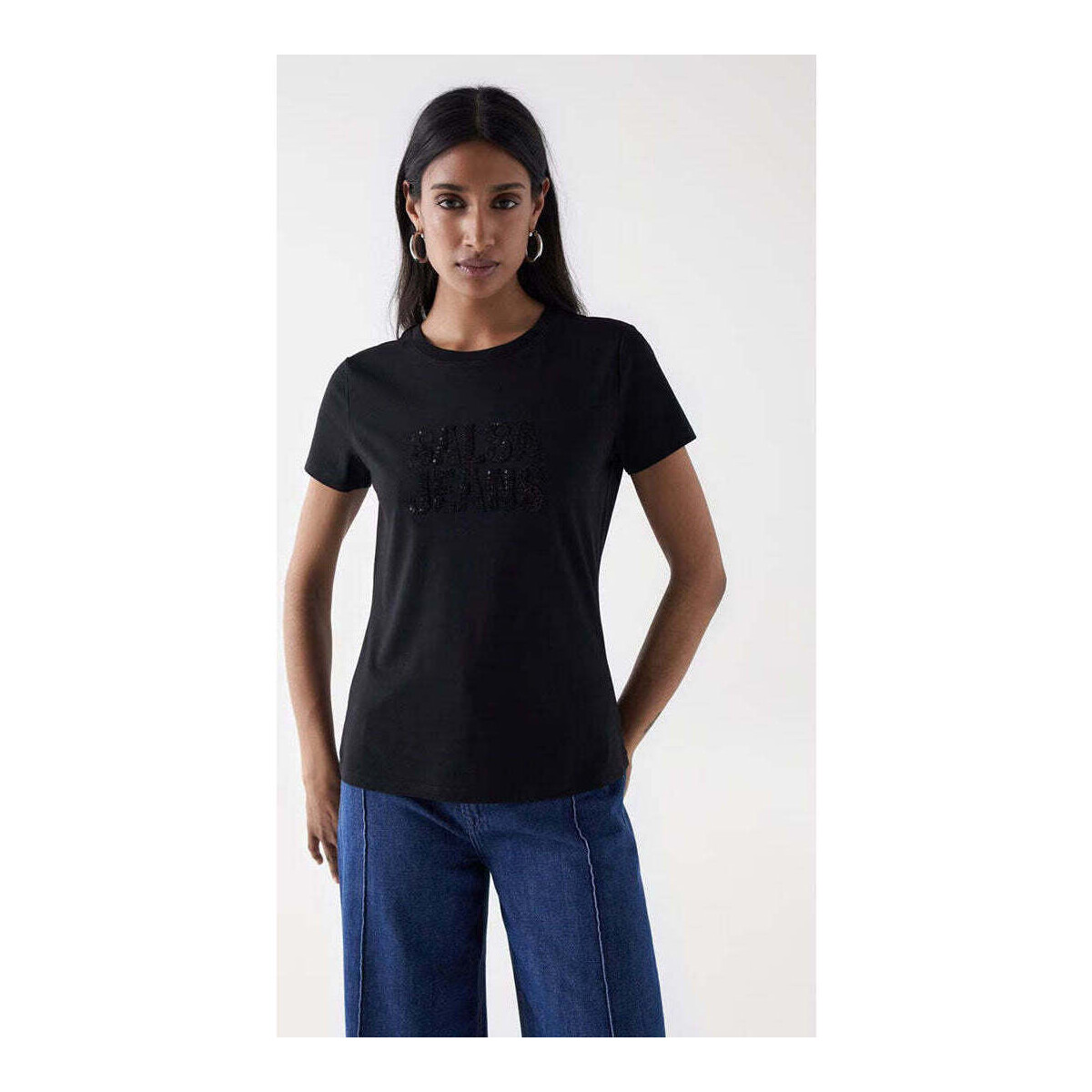 Textil Mulher T-shirts e Pólos Salsa 21007939-000-2-1 Preto