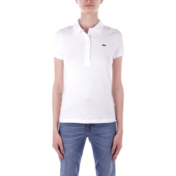 Textil Mulher T-Shirt mangas curtas Lacoste DF3443 Branco