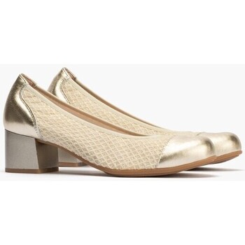 Pitillos Zapatos de salón de mujer con piel combinada con textil con Ouro