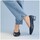Sapatos Mulher Escarpim Pitillos Bailarinas de mujer con piel picados y ribete elástico con Azul