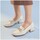 Sapatos Mulher Escarpim Pitillos Mocasines de mujer en piel y adorno cadena metálica y tacón Branco