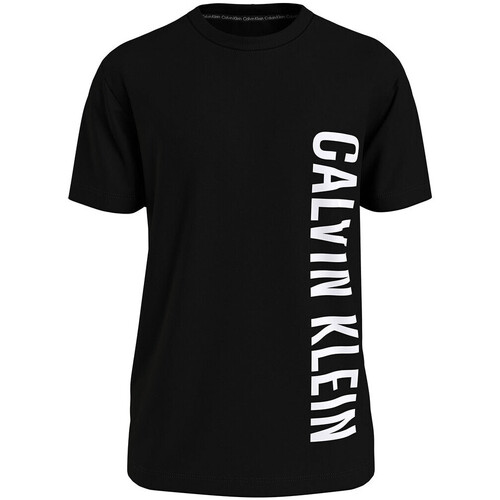 Textil Homem T-Shirt mangas Zips Calvin Klein JEANS white KM0KM00998 Preto