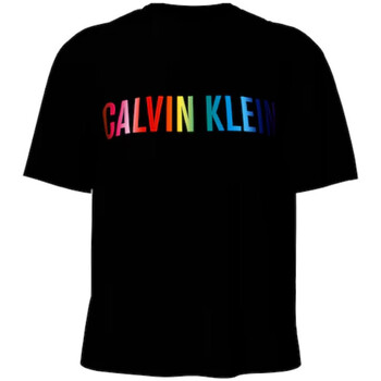 Textil Mulher T-Shirt mangas curtas Calvin Klein logo zipped walletns 00GNS4K187 Preto