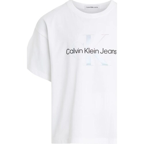 Textil Rapariga T-Shirt mangas curtas Calvin Klein Jeans IG0IG02434 Branco