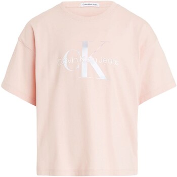 Textil Rapariga T-Shirt mangas curtas Calvin Klein Jeans IG0IG02434 Rosa
