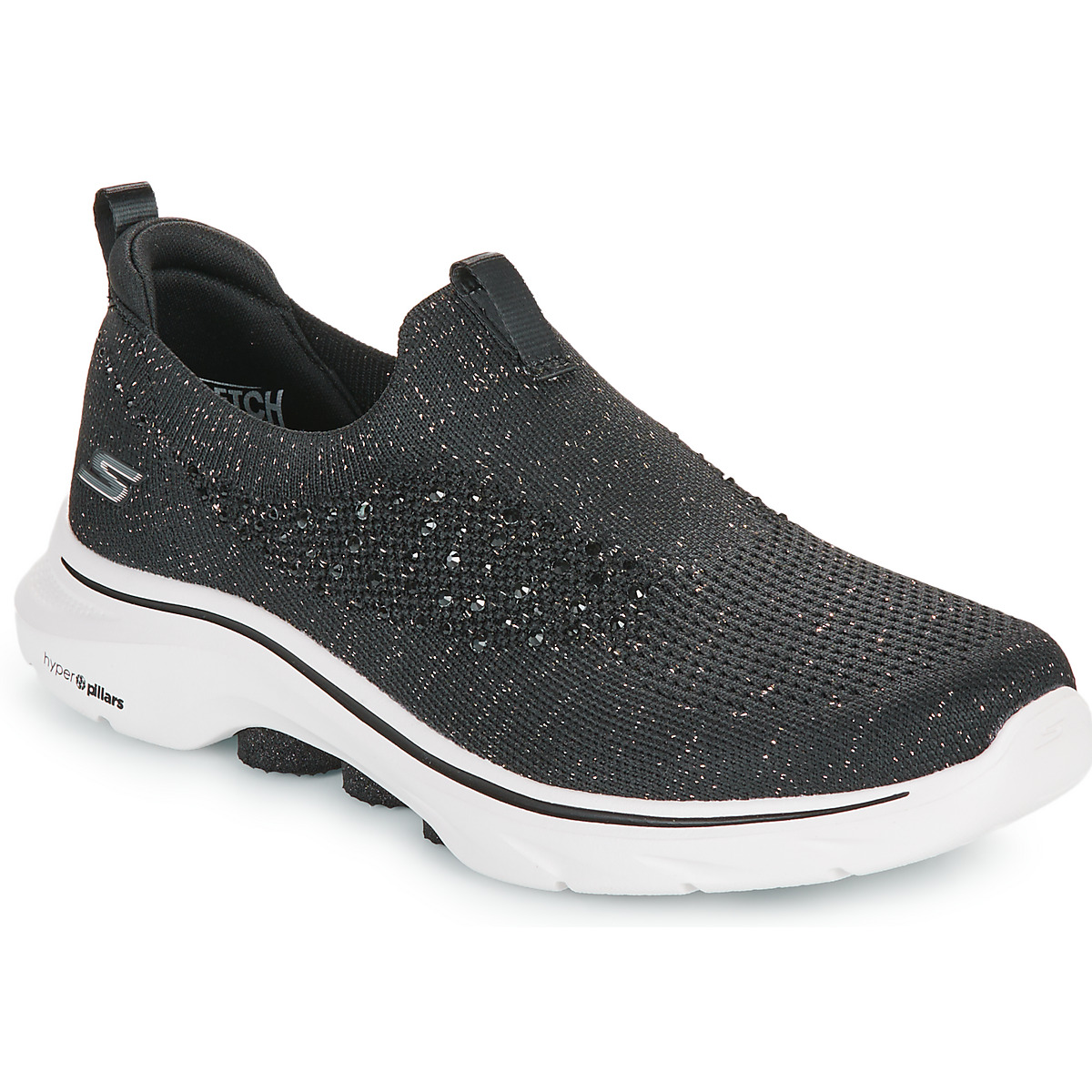 Sapatos Mulher Slip on Skechers HAND FREE SLIP-INS GO WALK 7 Preto / Prata