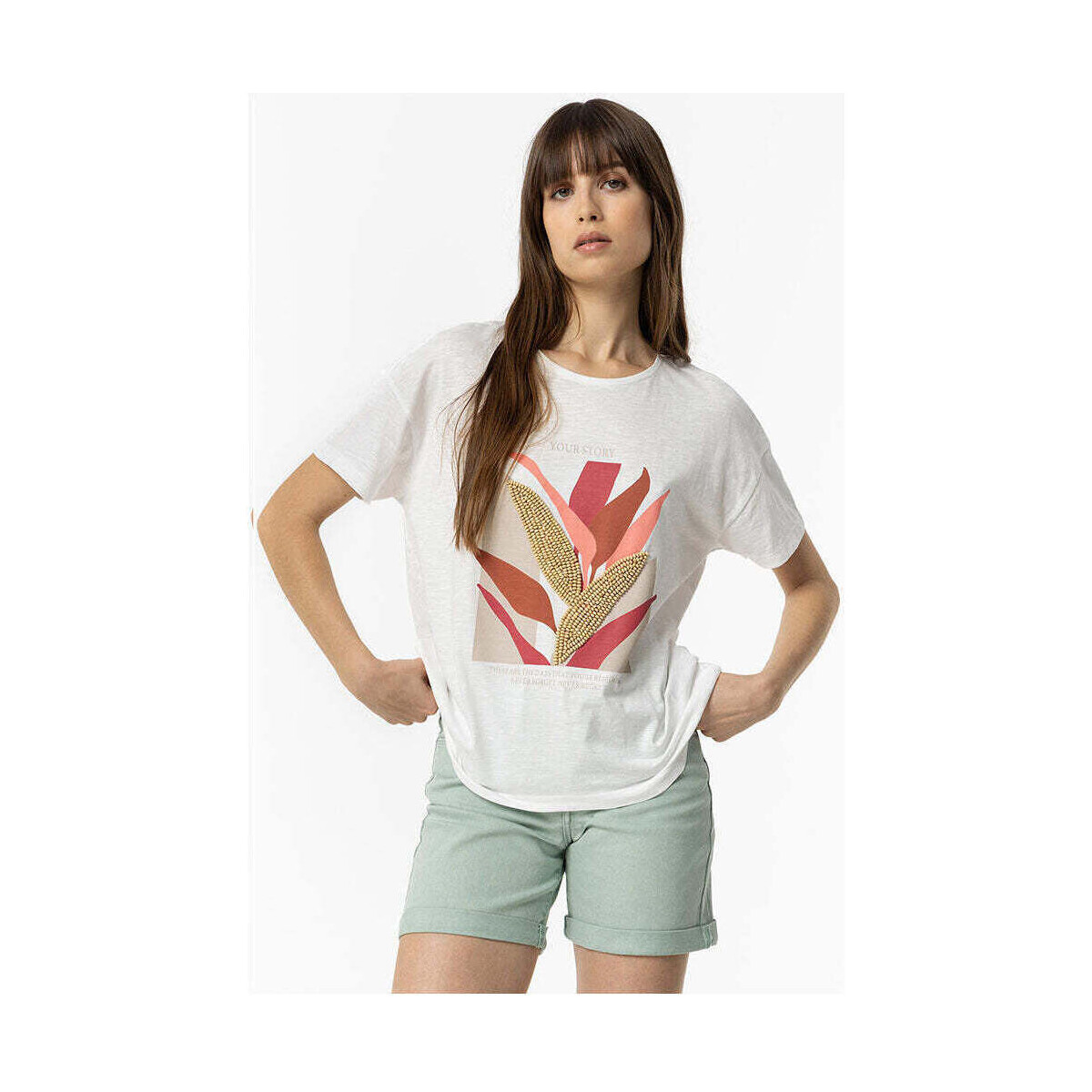Textil Mulher T-shirts e Pólos Tiffosi 10054220-110-1-31 Branco