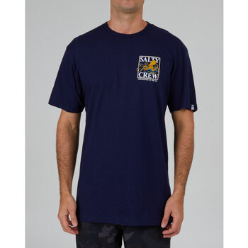 Textil fine Philipp Plein T-Shirt mit Kristallen Schwarz Salty Crew Ink slinger standard s/s tee Azul