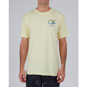 Textil fine Philipp Plein T-Shirt mit Kristallen Schwarz Salty Crew Rooster premium s/s tee Amarelo