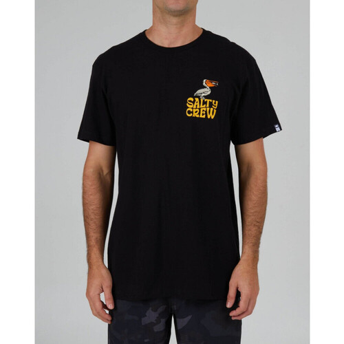 Textil fine Philipp Plein T-Shirt mit Kristallen Schwarz Salty Crew Seaside standard s/s tee Preto