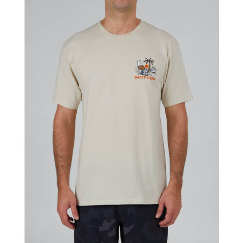 Textil fine Philipp Plein T-Shirt mit Kristallen Schwarz Salty Crew Siesta premium s/s tee Bege