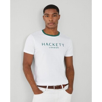 Textil Homem Comprimento das mangas Hackett HM500797 HERITAGE Branco