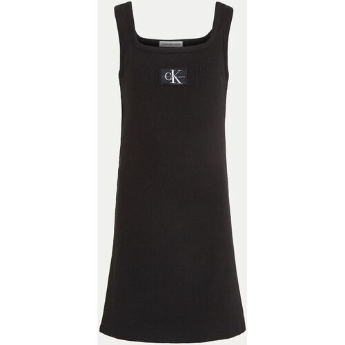 Textil Rapariga Vestidos Calvin Klein womenss IG0IG02471 RIB CAGE TANK DRESS-BEH BLACK Preto
