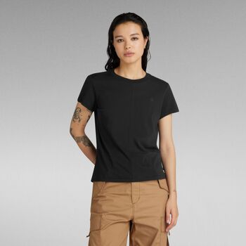 Textil Mulher T-shirts e Pólos G-Star Raw D24499-4107 FRONT SEAM R T-6484 BLACK Preto