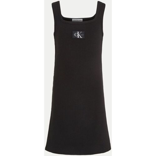 Textil Rapariga Vestidos Calvin Klein wardrobes IG0IG02471 RIB CAGE TANK DRESS-BEH BLACK Preto