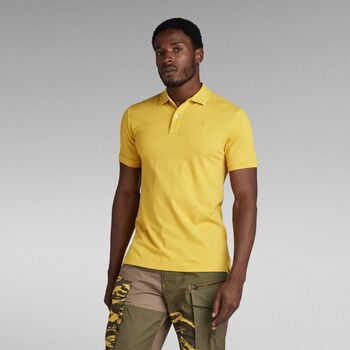 Textil Homem patchwork logo-print 3 4-sleeve T-shirt G-Star Raw D11595 5864 DUNDA SLIM-348 DARK LEMON Amarelo