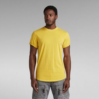 Textil Homem patchwork logo-print 3 4-sleeve T-shirt G-Star Raw D16396-2653 LASH-G388 DK LEMON GD Amarelo
