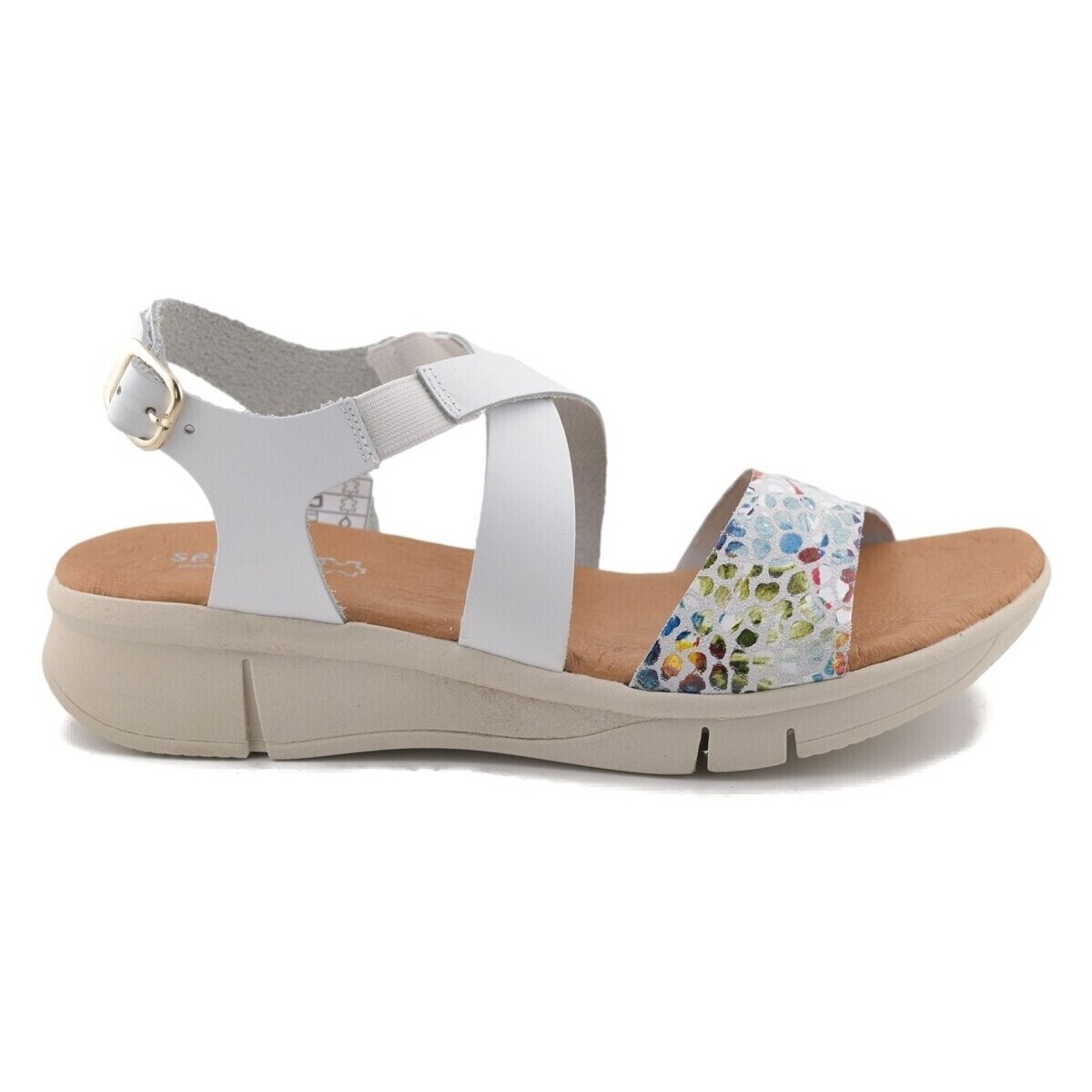 Sapatos Mulher Sandálias Cbp - Conbuenpie Sandálias de cunha em pele branca Branco
