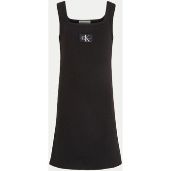 Textil Rapariga Vestidos Calvin Klein Cotton JEANS IG0IG02471 RIB CAGE TANK DRESS-BEH BLACK Preto