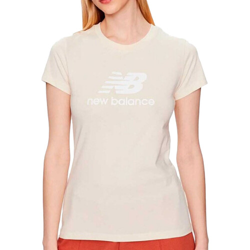 Textil Mulher T-shirts e Pólos New Balance  Bege