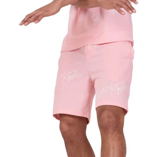 Textil Homem Shorts / Bermudas KENYA Vit t-shirt med boxig passform  Rosa