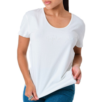 Textil Mulher T-shirts e Pólos Pullover 'Beppie' nero  Branco