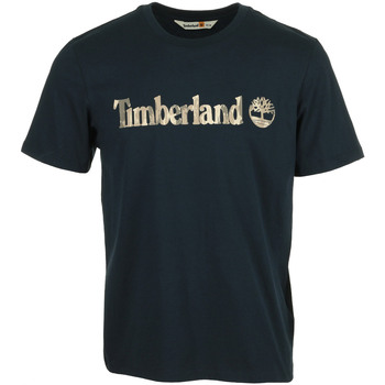Textil Homem T-Shirt mangas curtas Timberland Camo Linear Logo Short Azul