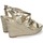 Sapatos Mulher Sandálias Póker De Damas Sandalias de Cuña para Mujer Ouro