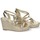 Sapatos Mulher Sandálias Póker De Damas Sandalias de Cuña para Mujer Ouro