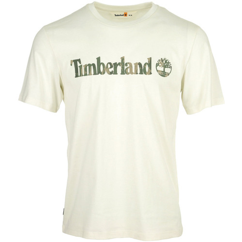 Textil Homem T-Shirt mangas curtas Timberland Camo Linear Logo Short Branco
