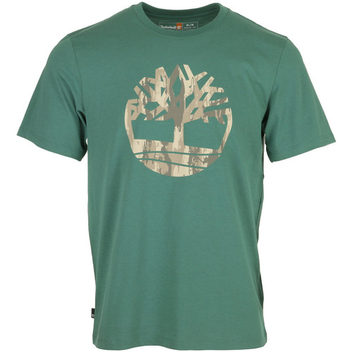 Textil Homem T-Shirt mangas curtas Timberland Camo Tree Logo Short Sleeve Verde