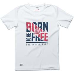 TeUNK T-Shirt mangas curtas The Indian Face Born to be Free Branco
