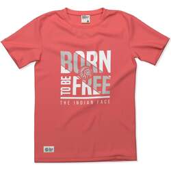 TeUNK T-Shirt mangas curtas The Indian Face Born to be Free Vermelho
