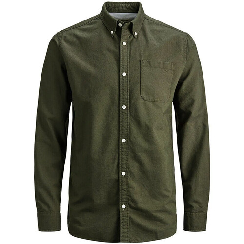 Textil Homem Camisas mangas comprida Jack & Jones  Verde