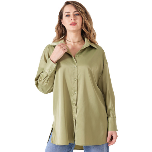 Textil Mulher camisas La Modeuse 70712_P165389 Verde