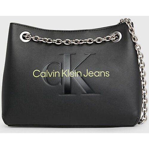 Malas Mulher Bolsa Tiracolo Calvin Klein Alças Com Nó Preto Calvin Klein Jeans K60K607831 Preto