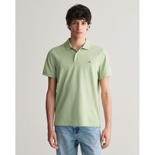 Textil Homem T-shirts e Pólos Gant Polo em algodão piqué Shield regular fit Verde