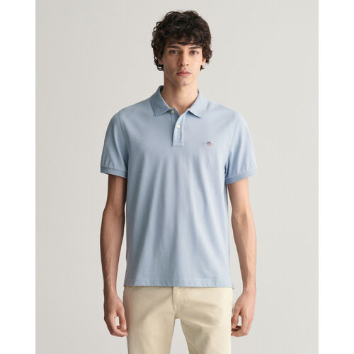 Textil Homem T-shirts pattern e Pólos Gant Polo em algodão piqué Shield regular fit Azul
