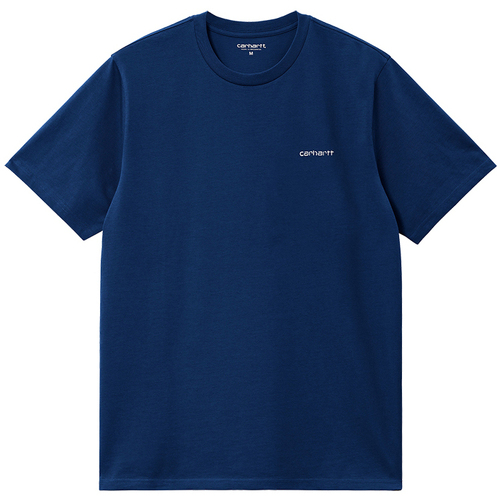 Textil man dolce gabbana shirts cotton crown bee shirt Carhartt WIP S/S SCRIPT E Azul