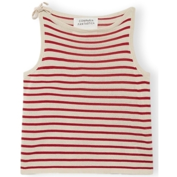 Textil Mulher Tops / Blusas Compania Fantastica COMPAÑIA FANTÁSTICA Top 10351 - White/Red Vermelho