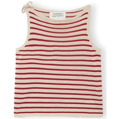 Textil Mulher Tops / Blusas Compania Fantastica COMPAÑIA FANTÁSTICA Top 10351 - White/Red Vermelho