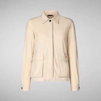 Textil Mulher Casacos  concealed front-fastening shirt Weiß D71627W RETY18-40034 Bege