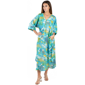 Textil Mulher Vestidos compridos Isla Bonita By Sigris Tom sobre tom Verde