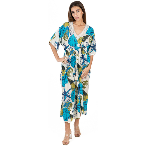 Textil Mulher Vestidos compridos Isla Bonita By Sigris Capa de edredão Azul